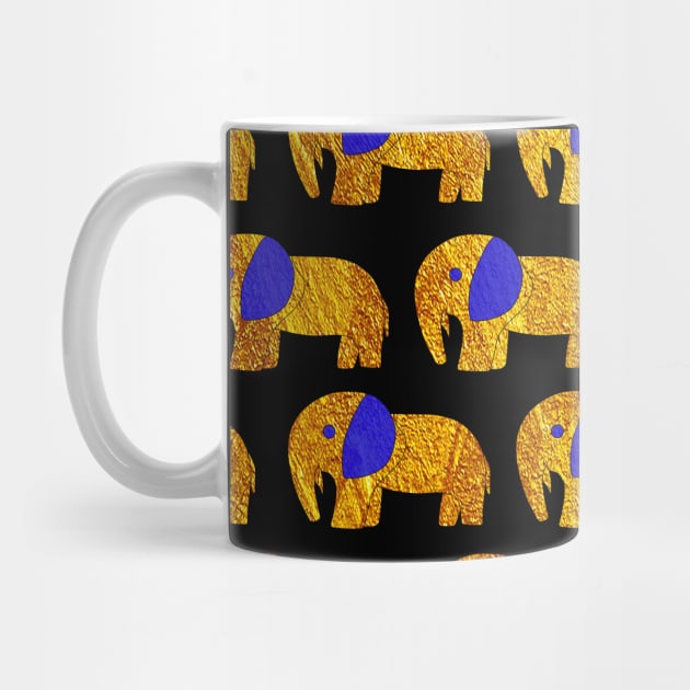 elephant painting in ecopop pattern arts in dark by jorge_lebeau